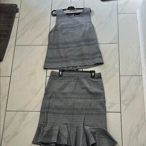 Banana Republic Gray Trumpet Skirt Set Knee-Length